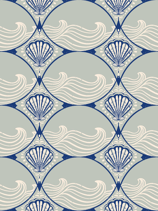 Seaside Serenity Scallop Wallpaper⁠