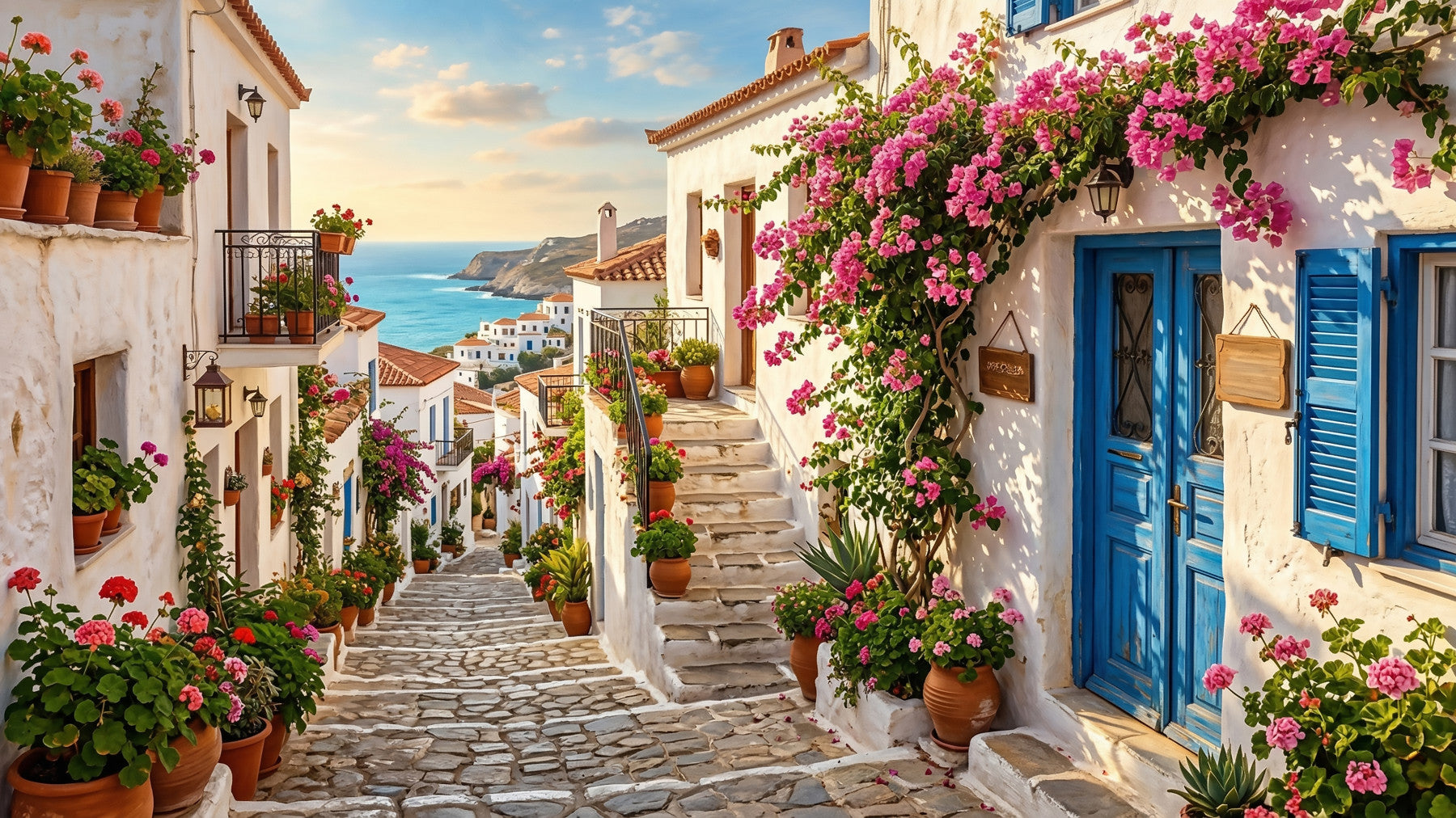 Fresque murale Bougainvillea Steps to the Eegee