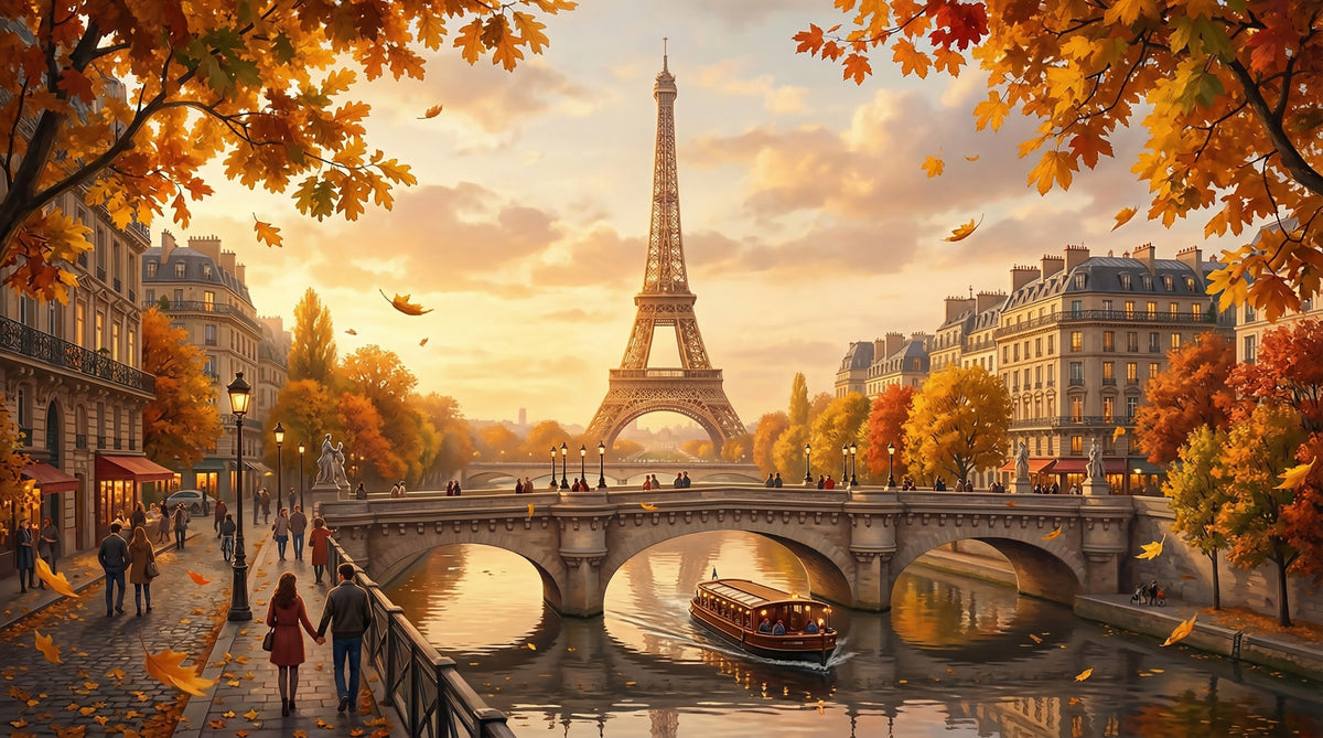 Murale con atmosfere autunnali parigine in your room