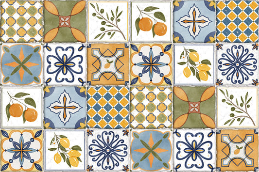 Middelhavs Majolica Fliser Tapet