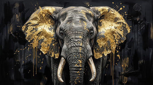 Goldener Elefant – Prachtwandbild