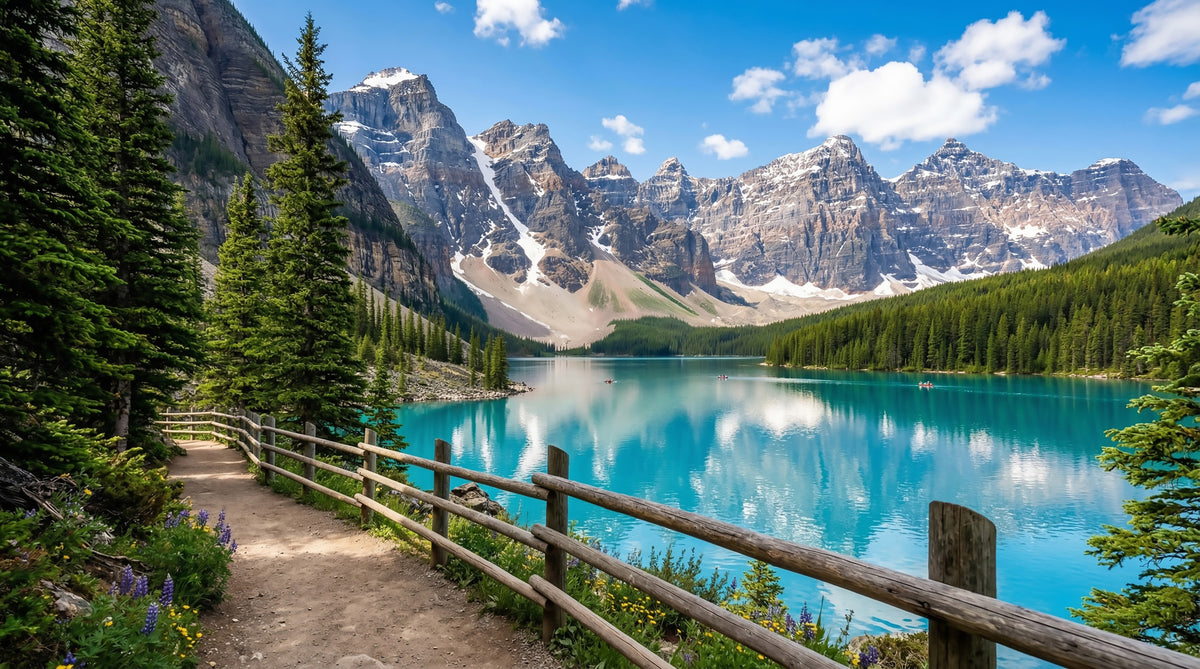 Fresque murale du sentier des pics turquoise in your room — zoomed