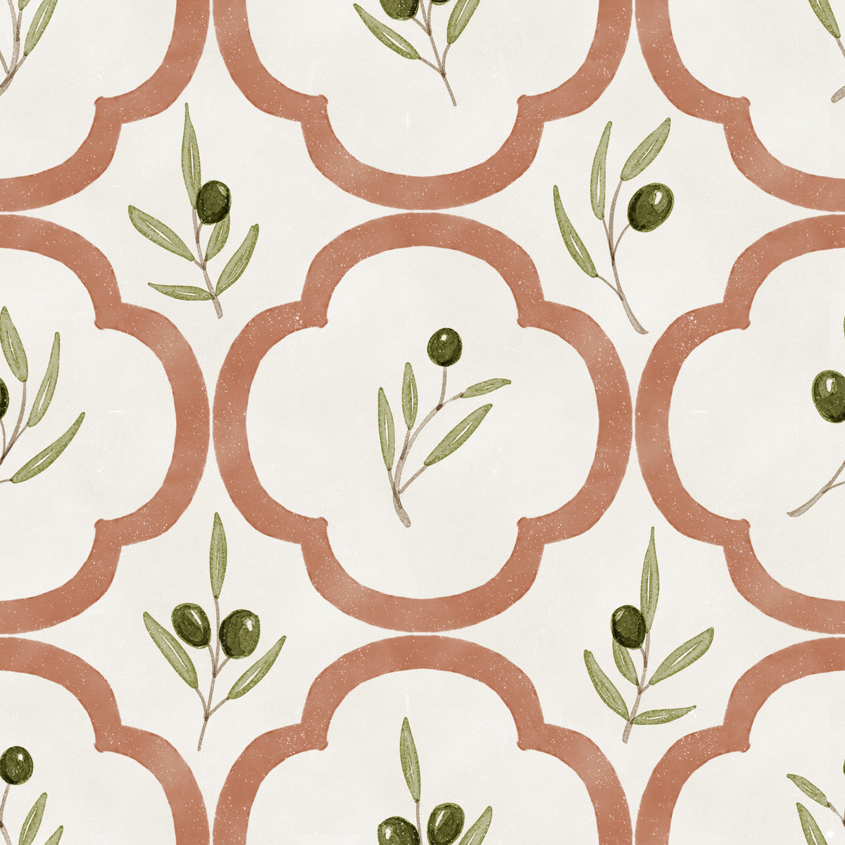 Mediterranean Olives Decor Wallpaper⁠ in your room — zoomed