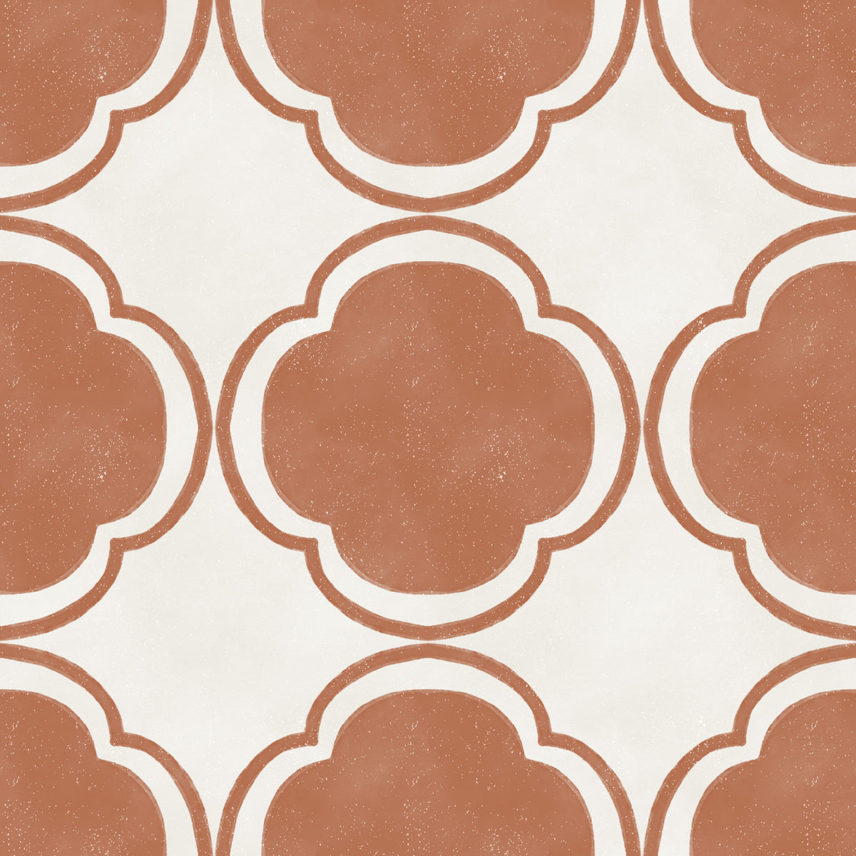 Middelhavs Quatrefoil Dekor - Terrakotta Tapet in your room — zoomed