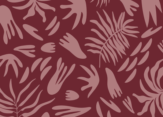 Maroon Bloom Abstract Wall Mural