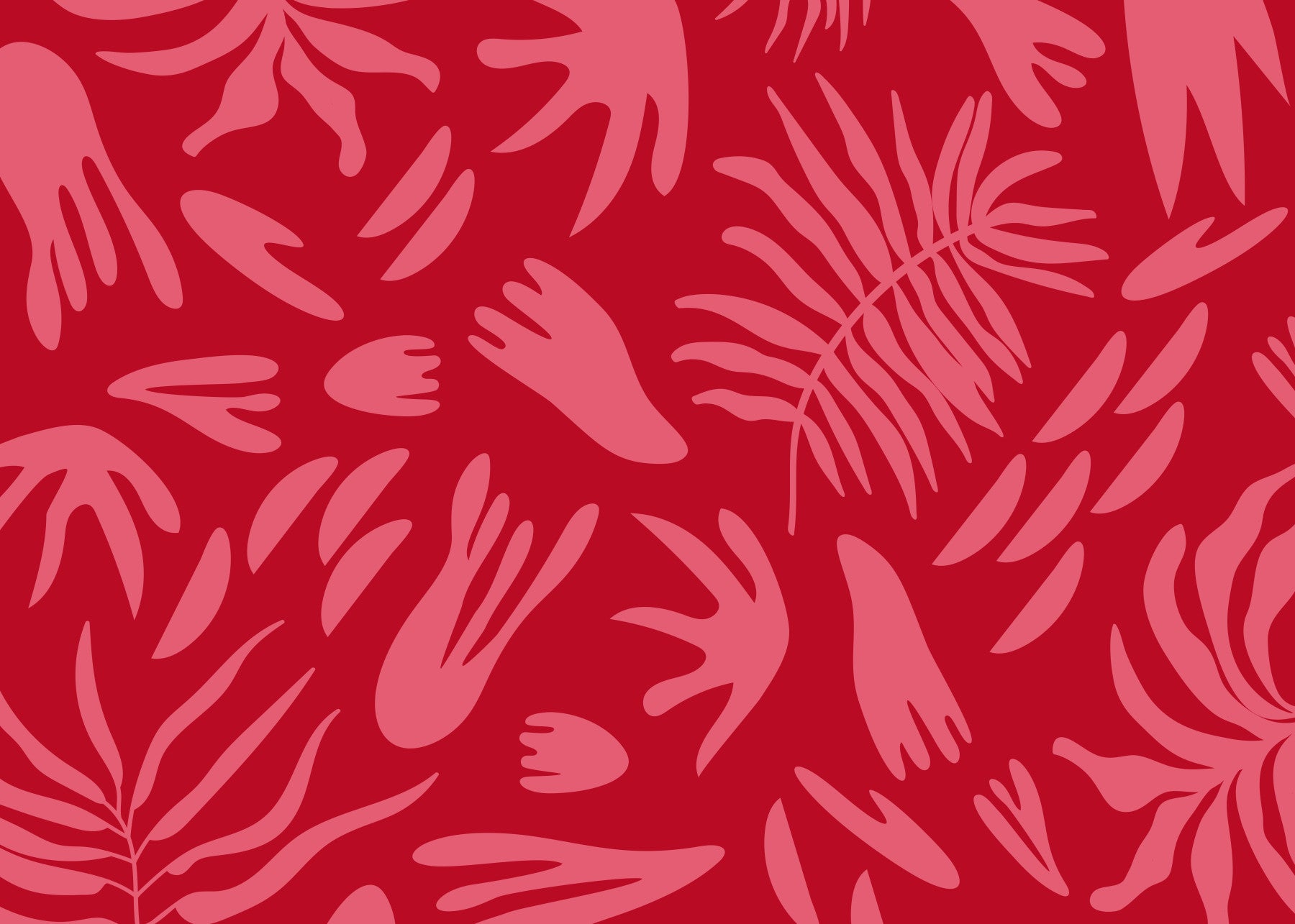 Crimson botanisk dans väggmålning