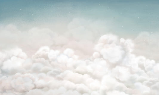 Calming Clouds Blue Wall Mural