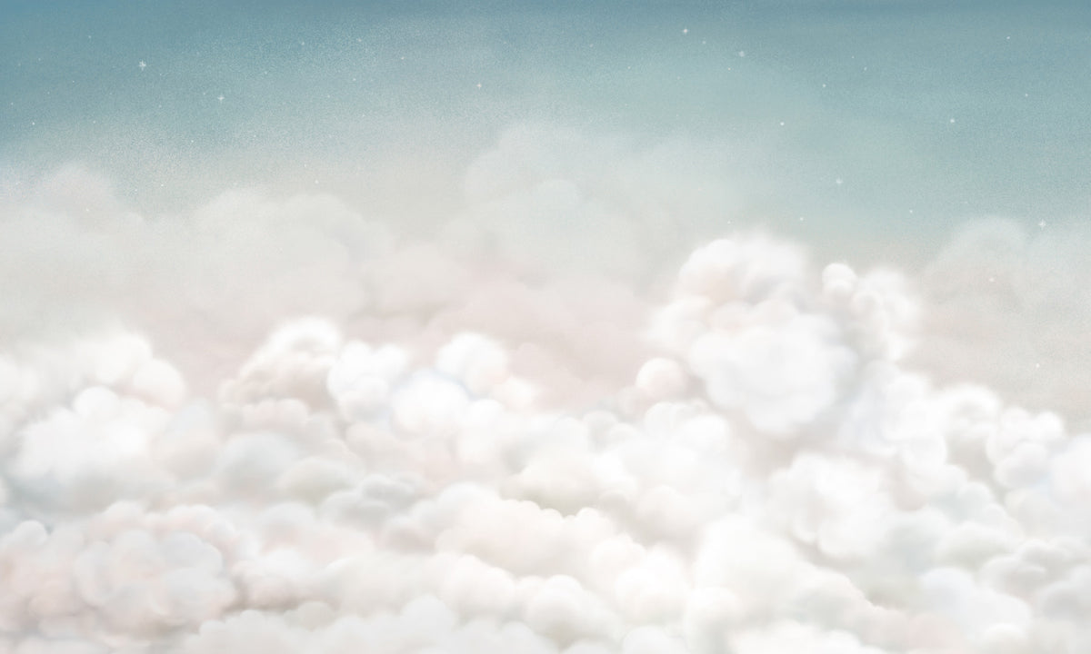 Calming Clouds Blue Wall Mural in your room