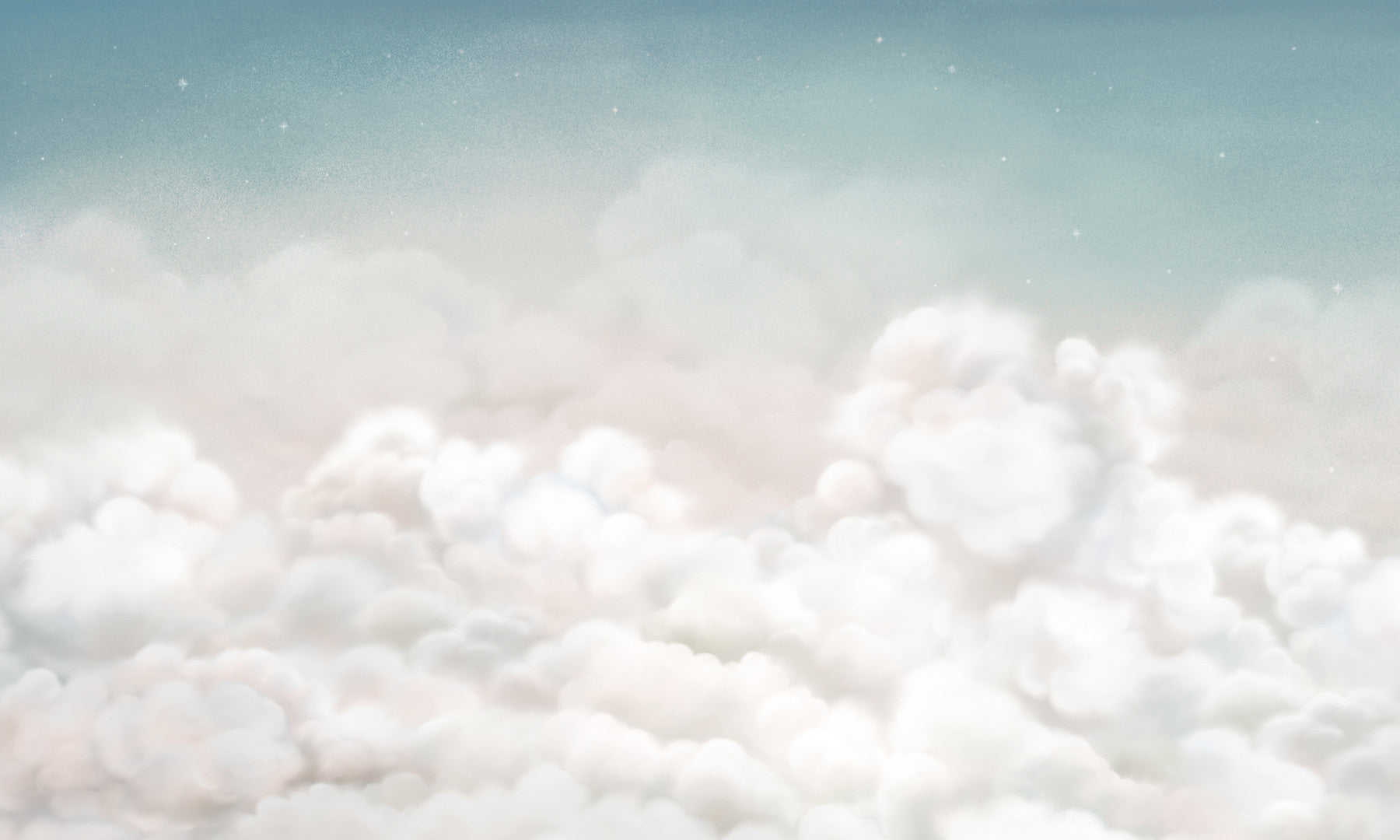 Calming Clouds Blue Wall Mural