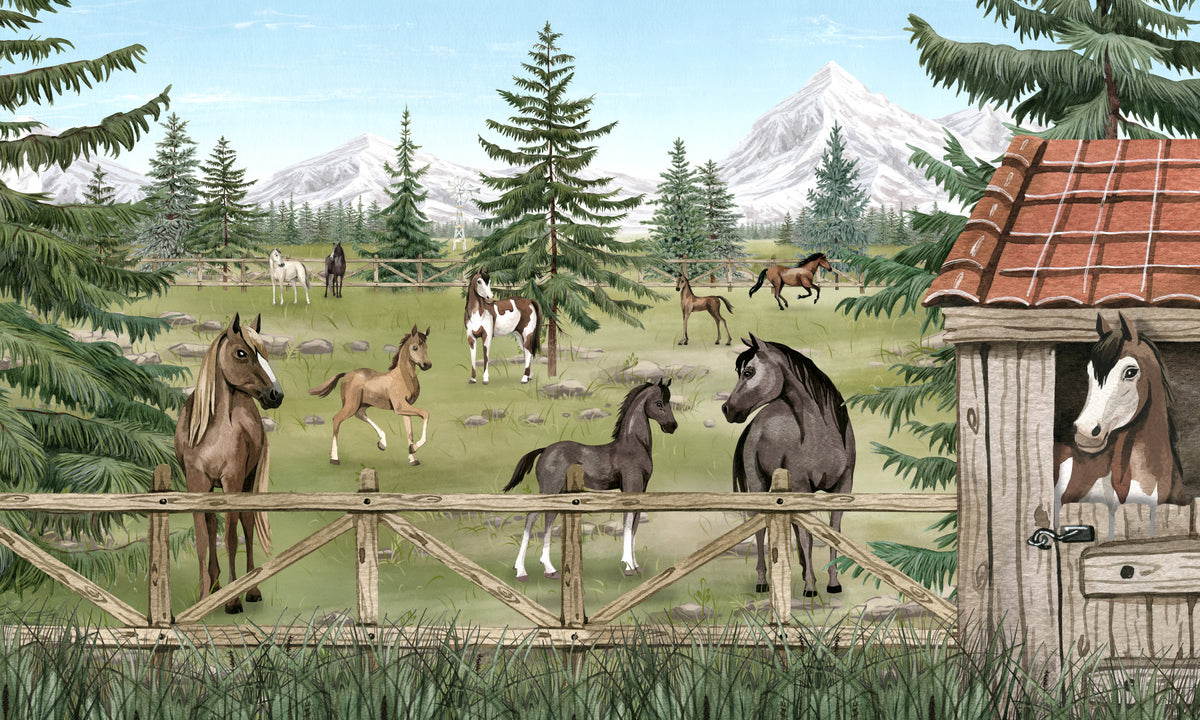 Murale da Parete Horse Haven in your room — zoomed