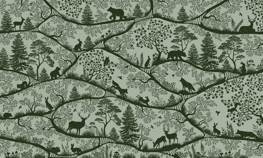 Nordische Natur Grün Grünes Wandbild