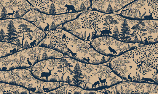Nordische Natur Beige Blau Wandbild