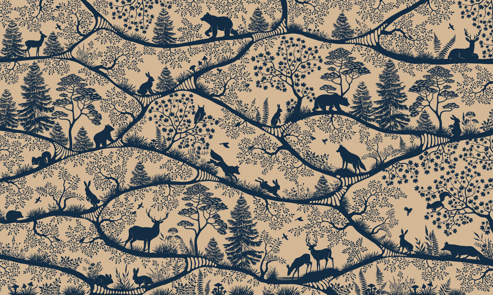 Nordic Nature Beige Blue Wall Mural