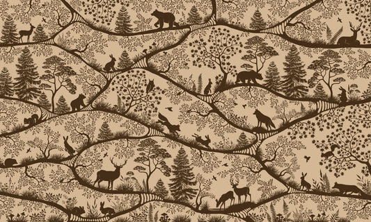 Nordische Natur Beige-Braune Wandtapete