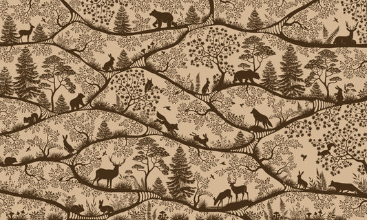 Nordische Natur Beige-Braune Wandtapete