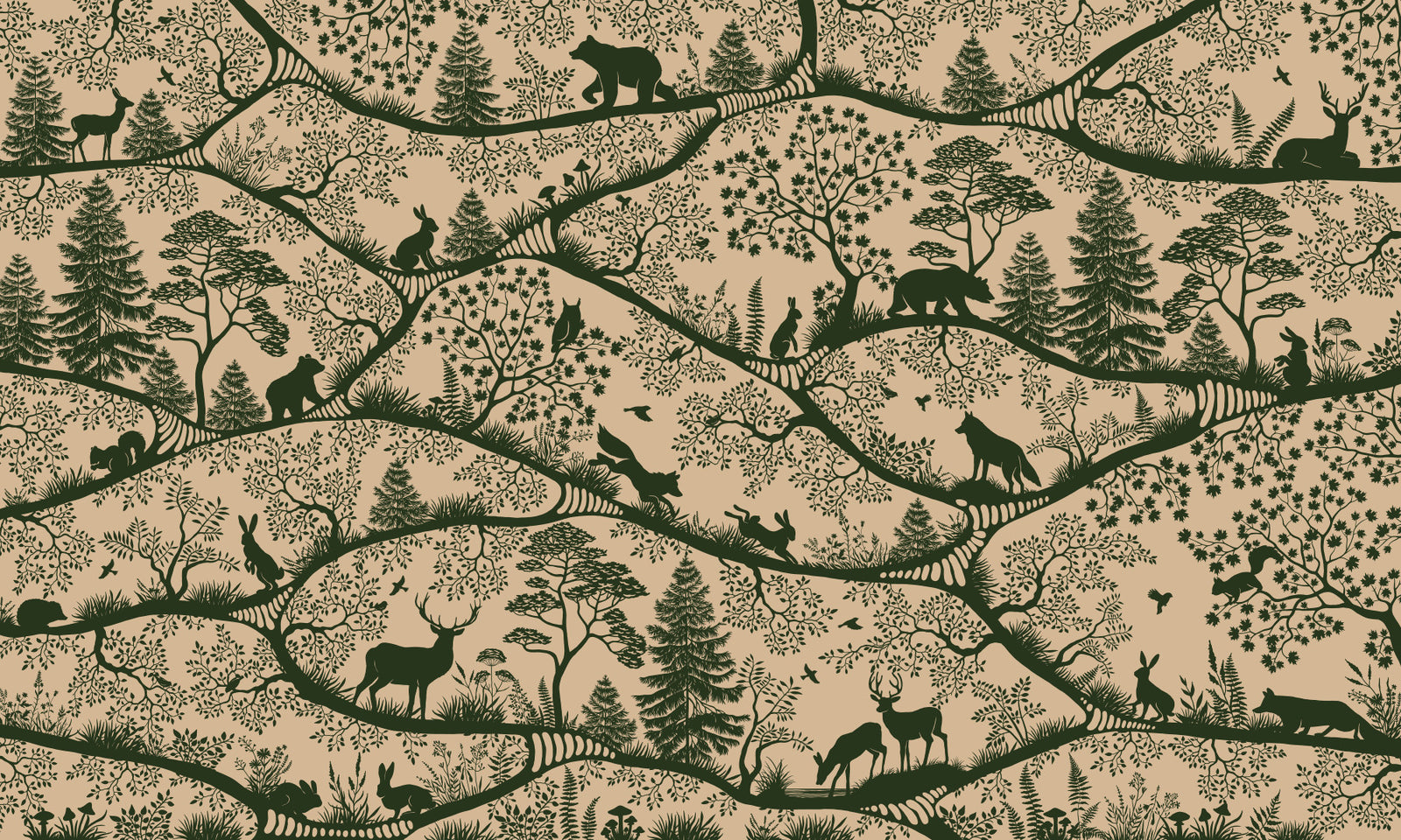 Nordic Nature Beige Green Wall Mural