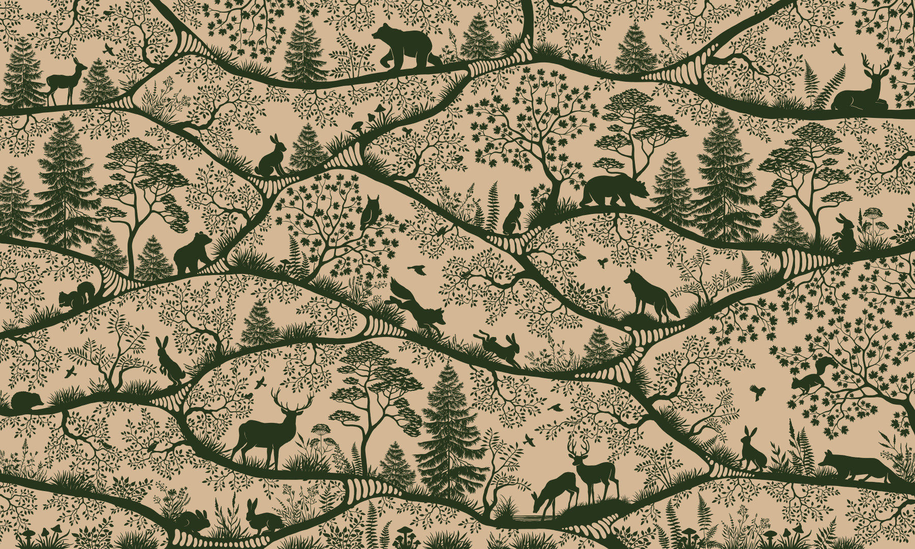 Nordische Natur Beige Grün Wandbild