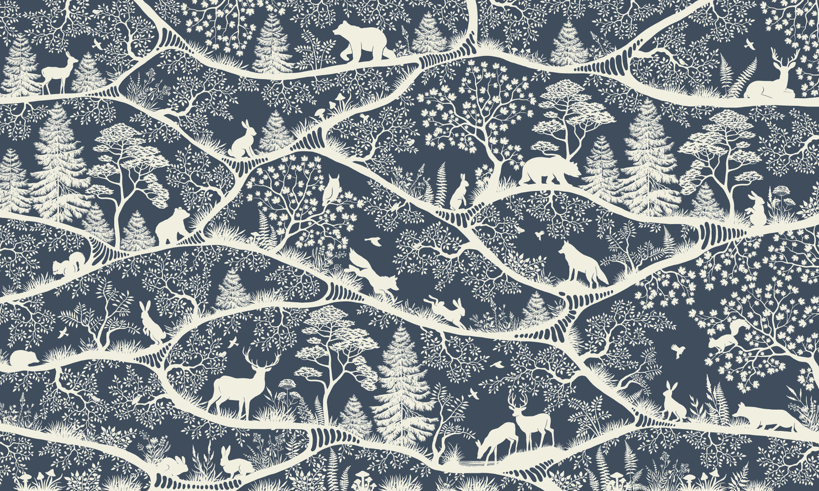 Nordic Nature Blue White Wall Mural
