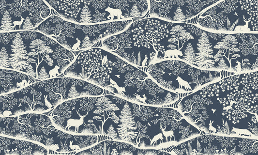 Nordische Natur Blau Weiß Wandbild