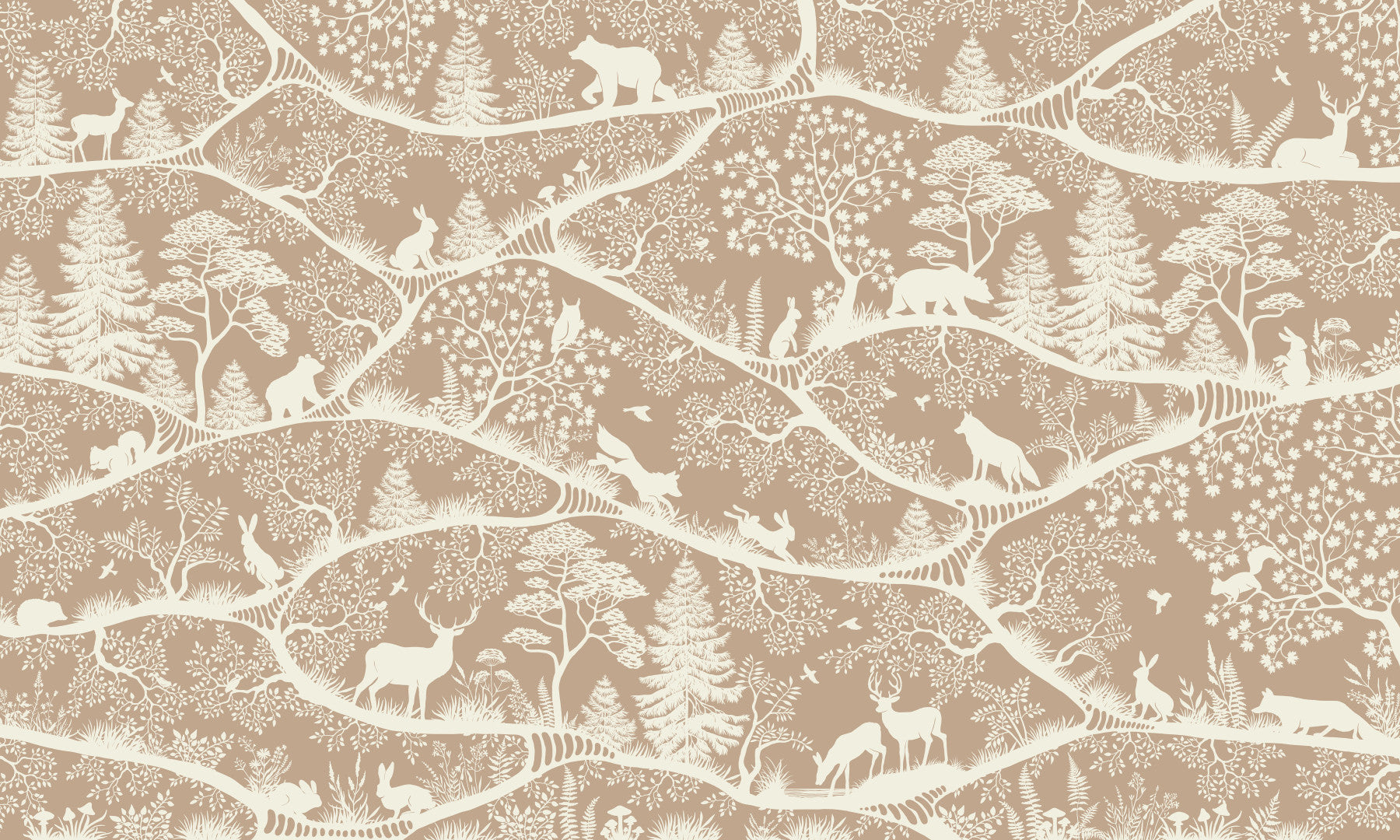 Nordic Nature Brown White Wall Mural