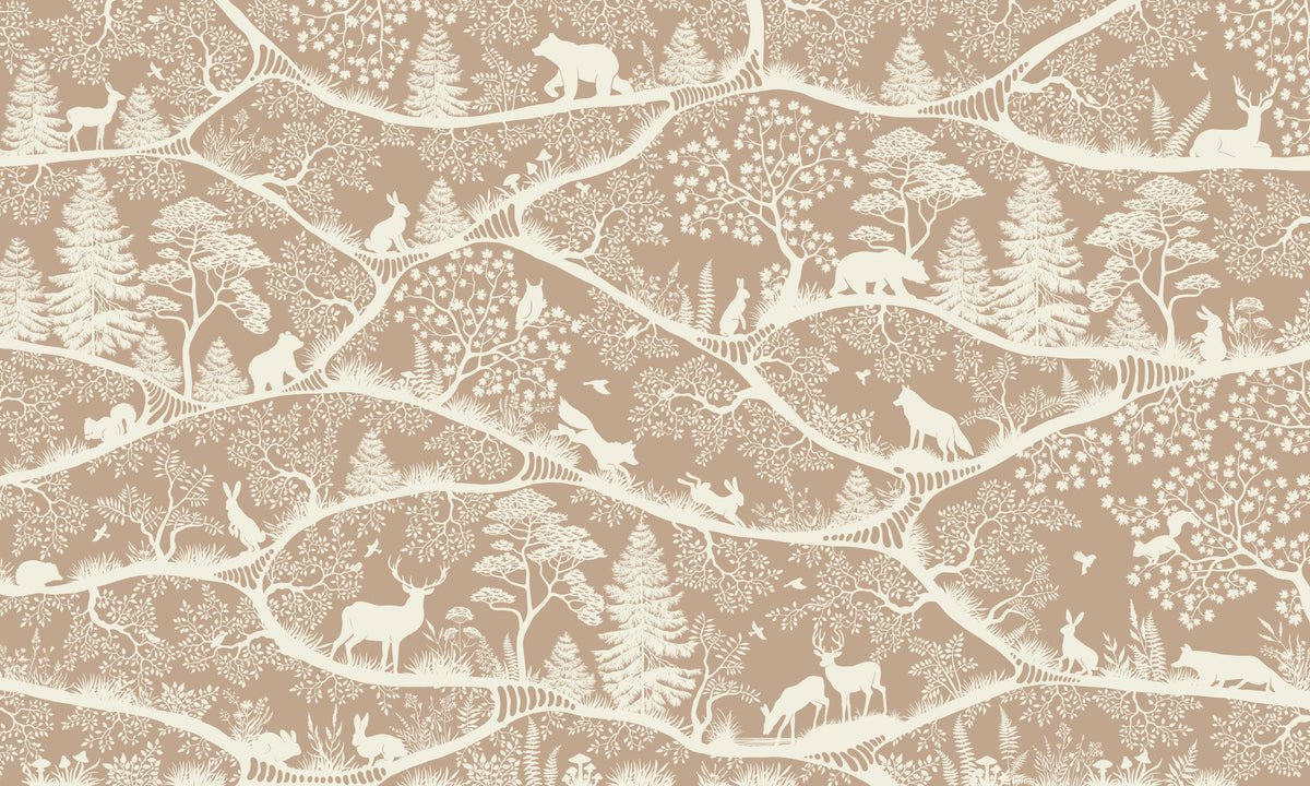 Nordische Natur Braun Weiß Wandbild in your room — zoomed