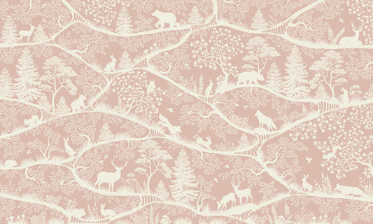 Nordic Nature Pink White Wall Mural