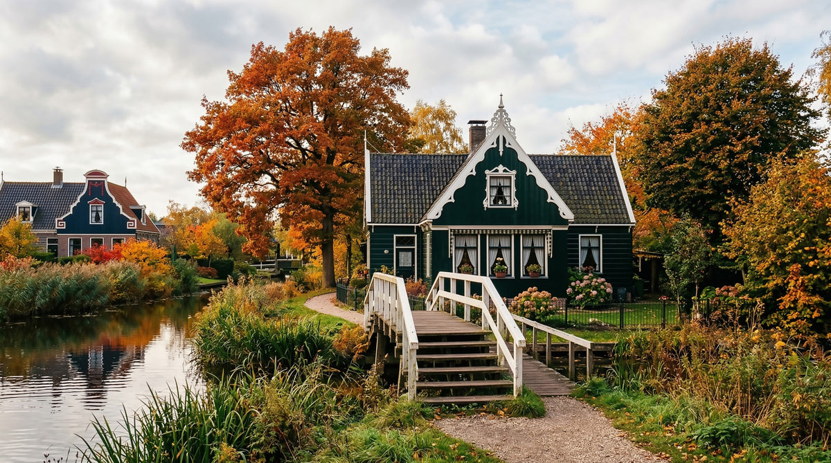 Nederlandse Herfst Gracht Sfeermuurdecoratie in your room — zoomed