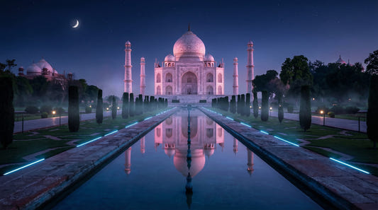 Mitternachtsmajestät an der Taj Mahal Wandtapete
