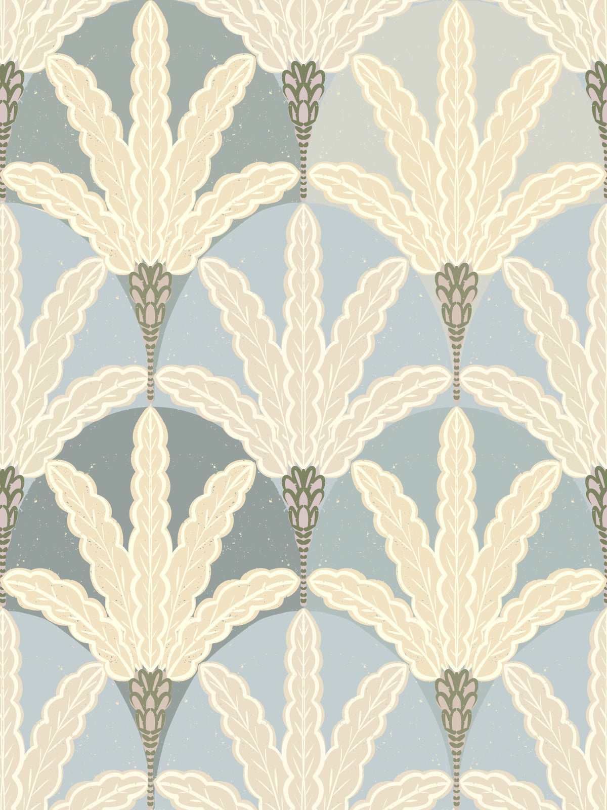 Papel de Parede Serene Deco Foliage in your room — zoomed
