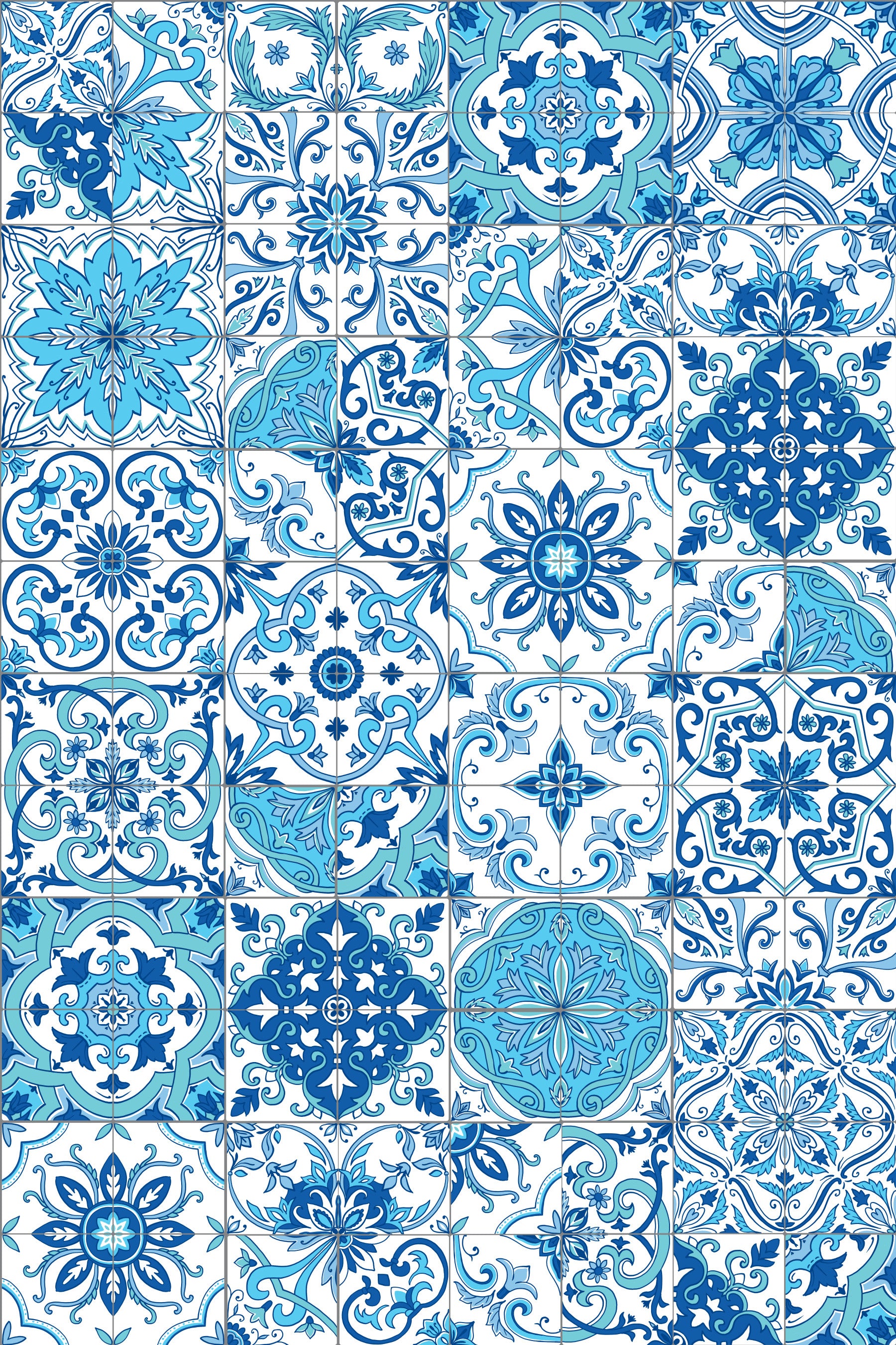 Tons mediterrânicos/ Papel de parede Azulejos 2