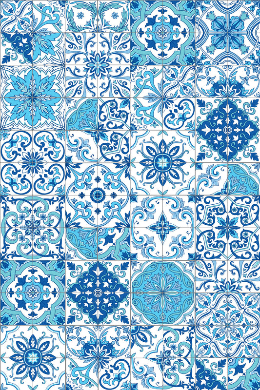 Tonalità mediterranee/ Piastrelle Azulejo 2 Carta da parati⁠