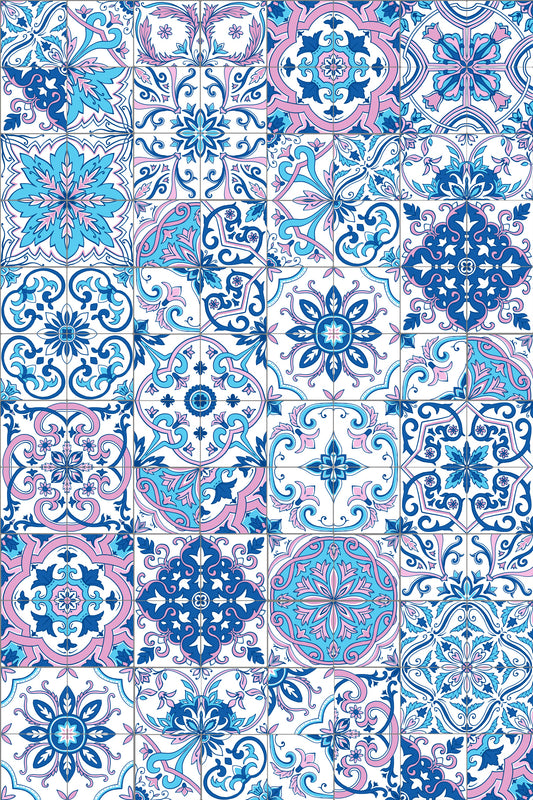 Tonalità mediterranee / Piastrelle Azulejo 3 Carta da parati⁠