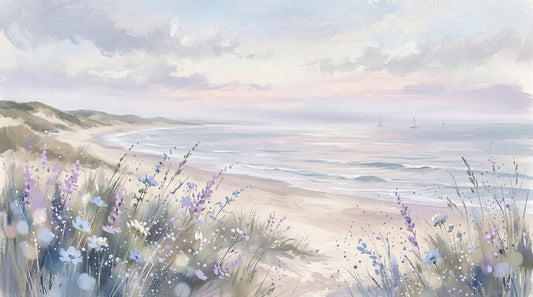 Murale da parete Serenità sul Mare e Fiori delle Dune
