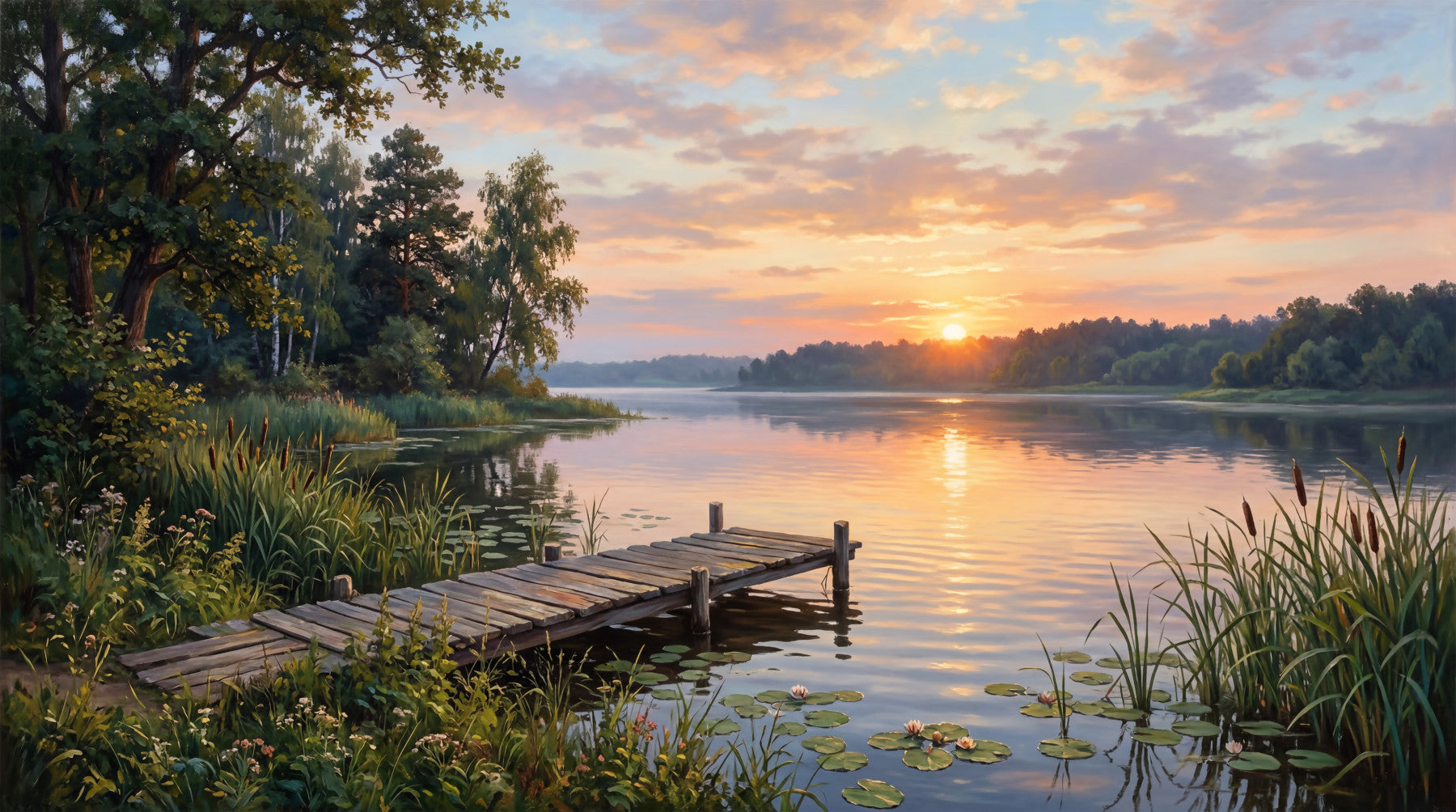 Goldene Stunde See Ruhe Wandbild