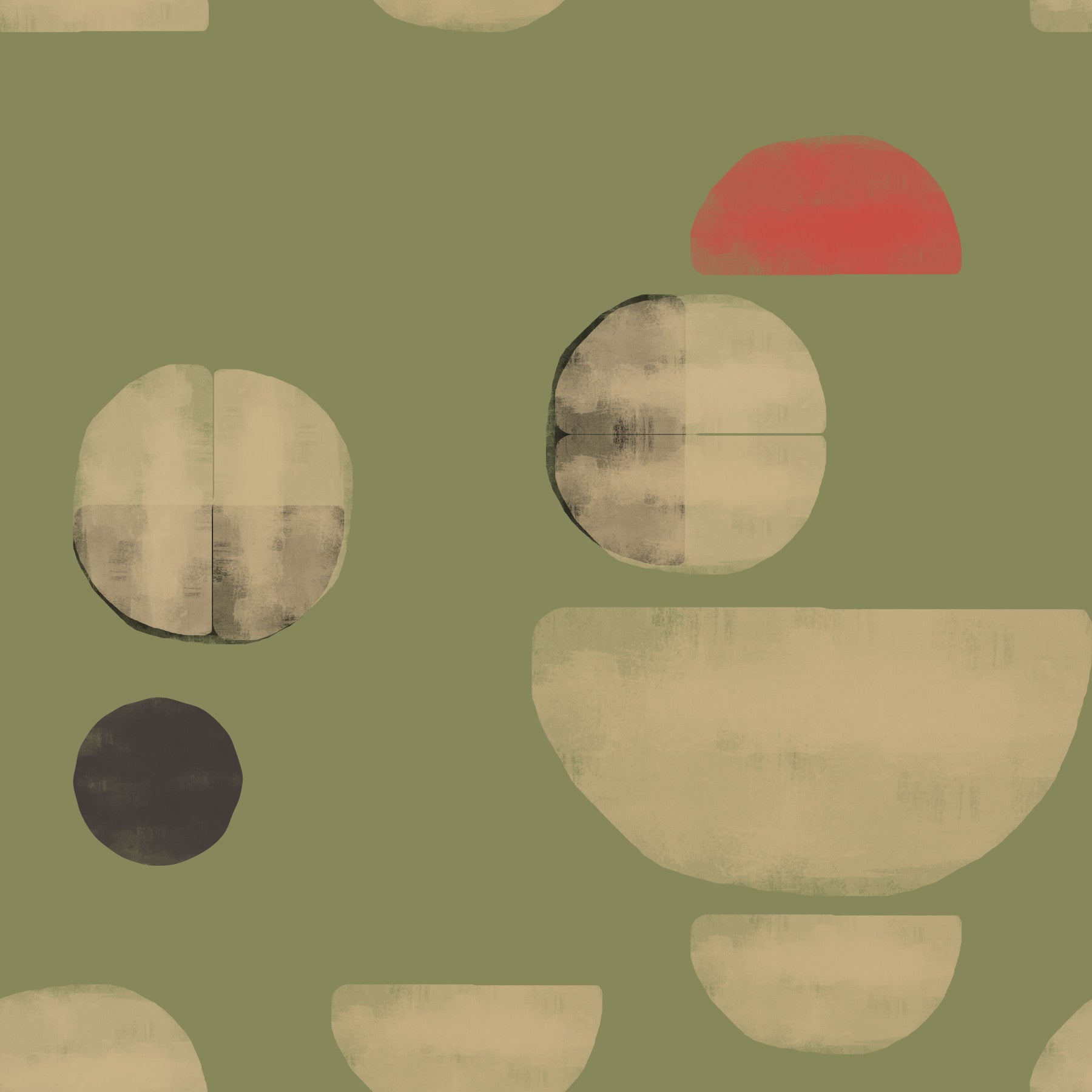 Papier peint formes abstraites tons terre