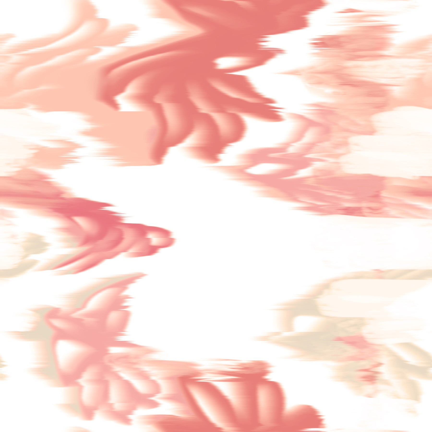 Living room styled with Coral Mist Flow wallpaper in soft coral gradient waves