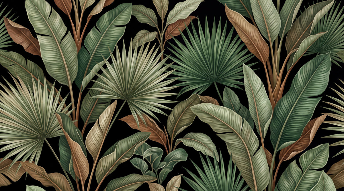 Botanical Noir Wall Mural in your room