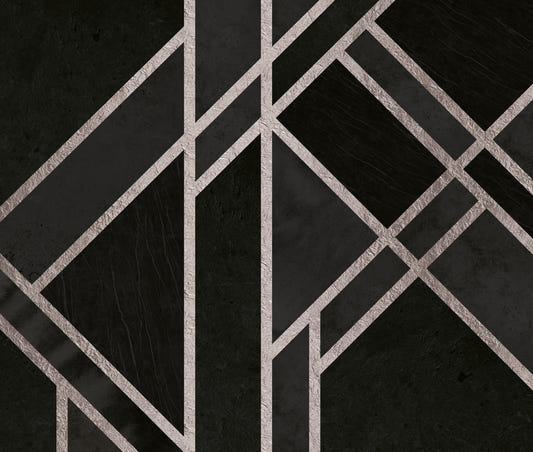 Luksus Sort Art Deco Vægmaleri