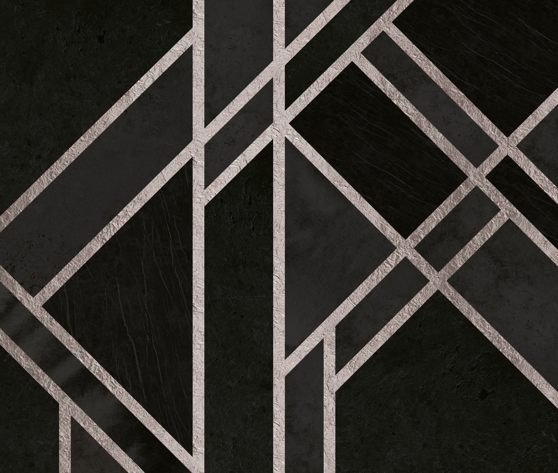 Luksuriøs svart art deco veggmaleri