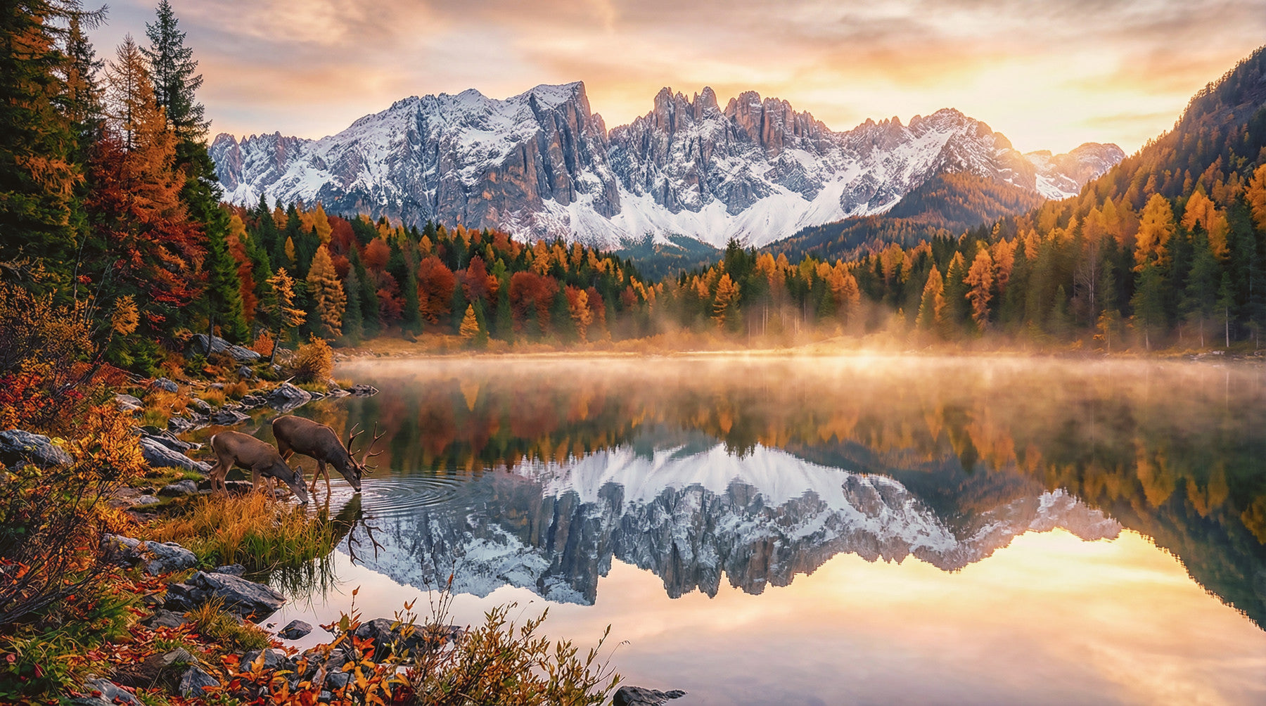 Murale da Parete Serenità Autunnale Alpina