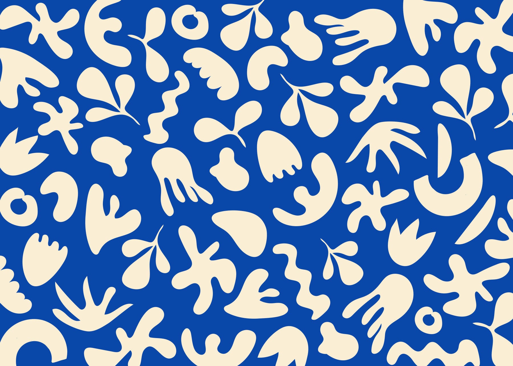 Blue Organic Flow Wall Mural in your room — zoomed