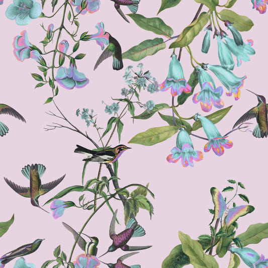Fortryllet fuglebur blomster tapet