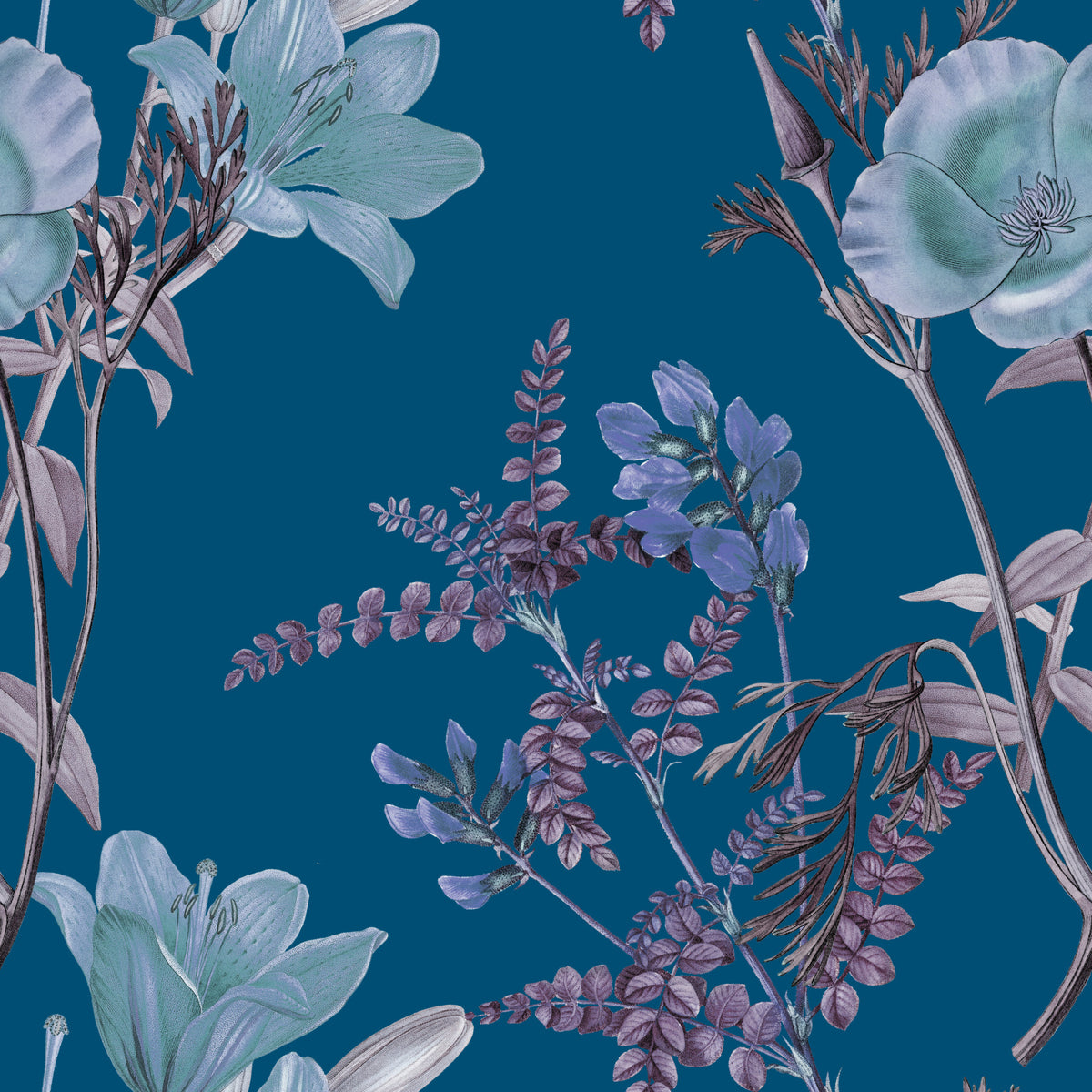 Elegancia botánica nocturna Wallpaper⁠ in your room — zoomed