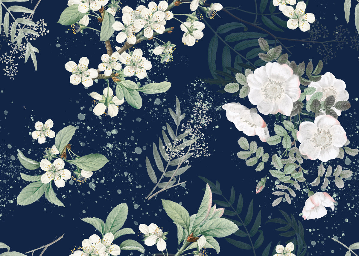 Stjernebelyst Blomsterhave Vægmural in your room — zoomed