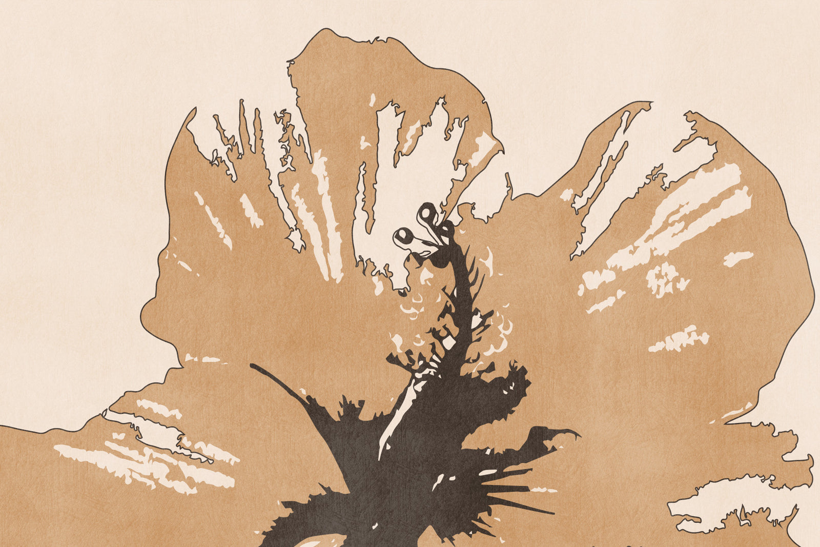 Terra Bloom Silhouette Wall Mural in your room