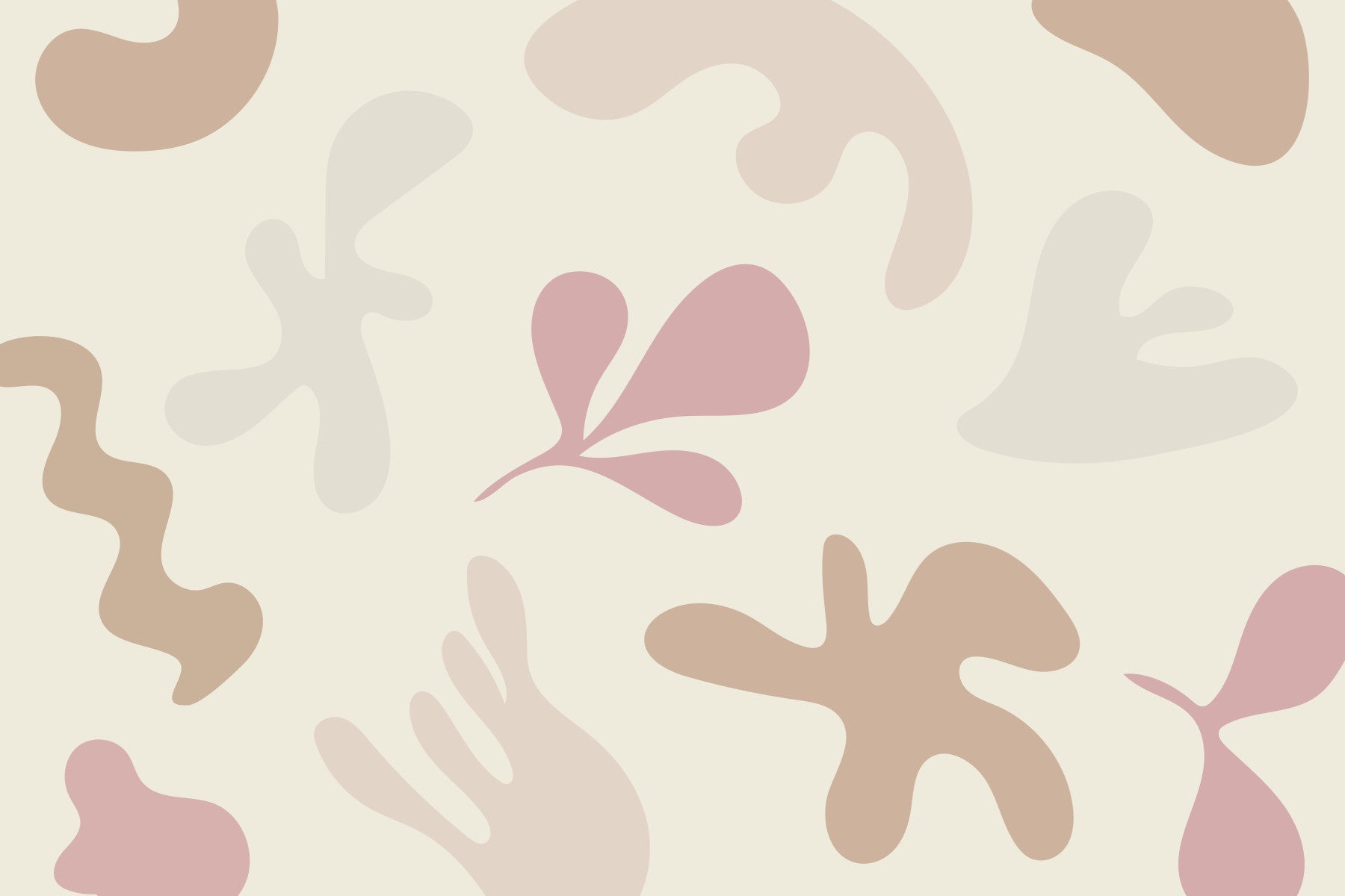 Organische Stroom in Gedempte Tinten Muurmuurdecoratie in your room — zoomed