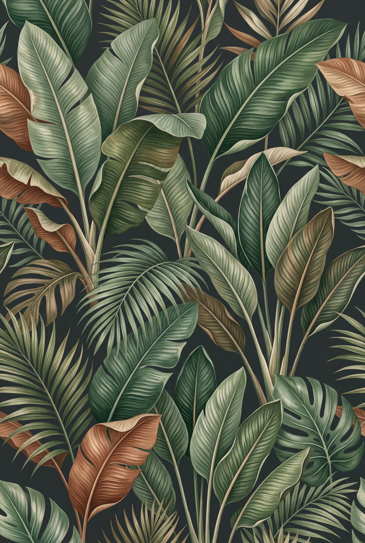 Murale da Parete Mystique Fogliame Tropicale in your room — zoomed