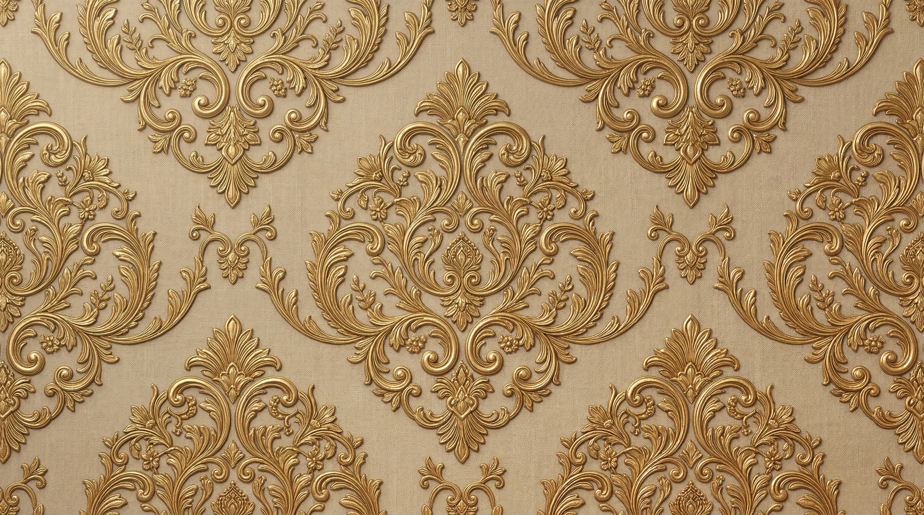 Papel de Parede Mural Padrão Grandeza Dourada