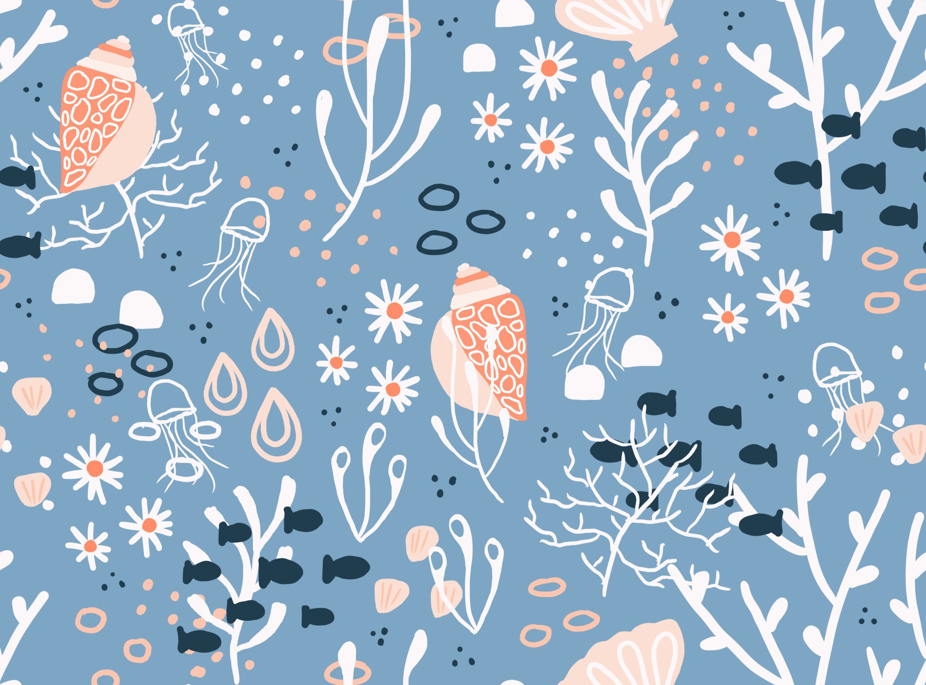 Papier peint Coquillages in your room — zoomed
