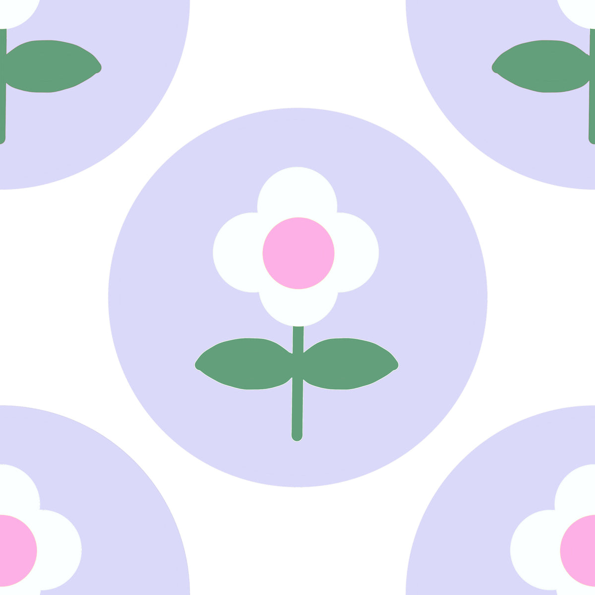 Carta da parati Soft Lavender Bloom in your room — zoomed